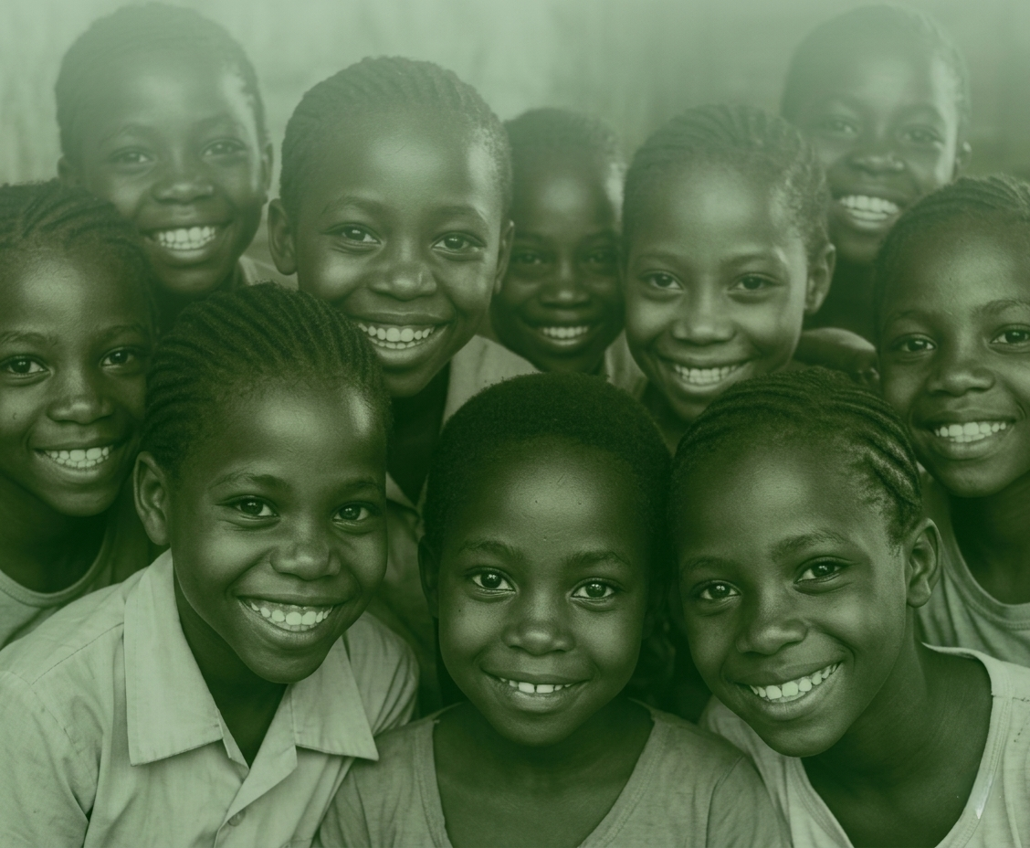 Group of children smiling together